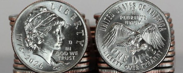 1776-2026 Dime: U.S. Mint Rolls and Bags Arrive April 17
